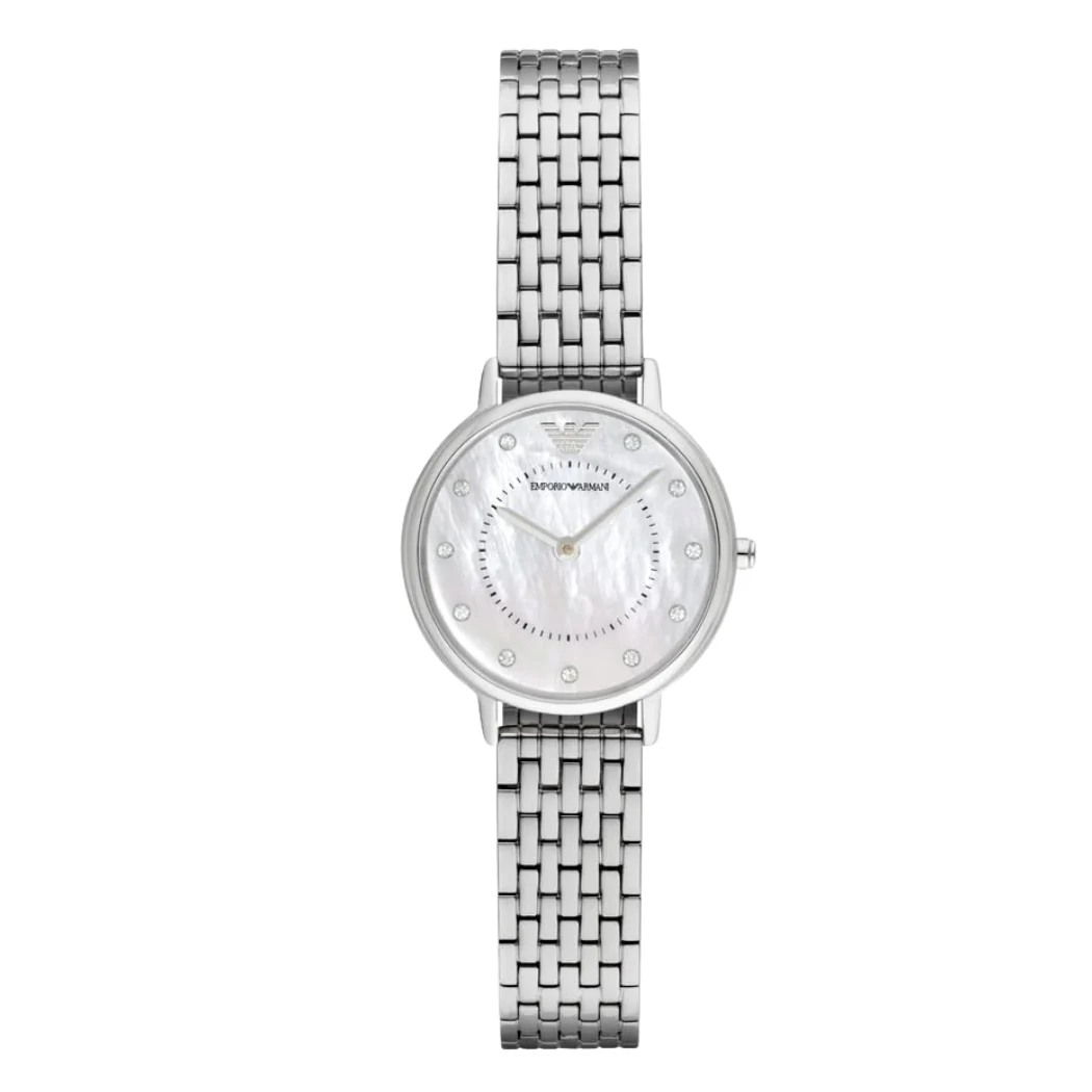 Emporio Armani Dress Silver Stainless Steel Mother Of Pearl Dial Quartz Watch for Ladies - AR2511