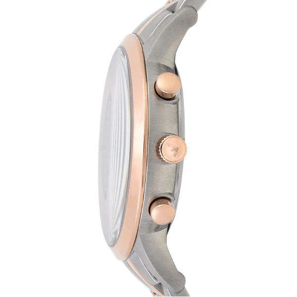 EMPORIO ARMANI Dress Two-Tone Stainless Steel Grey Dial Quartz Watch for Gents - AR11077 - Image 3
