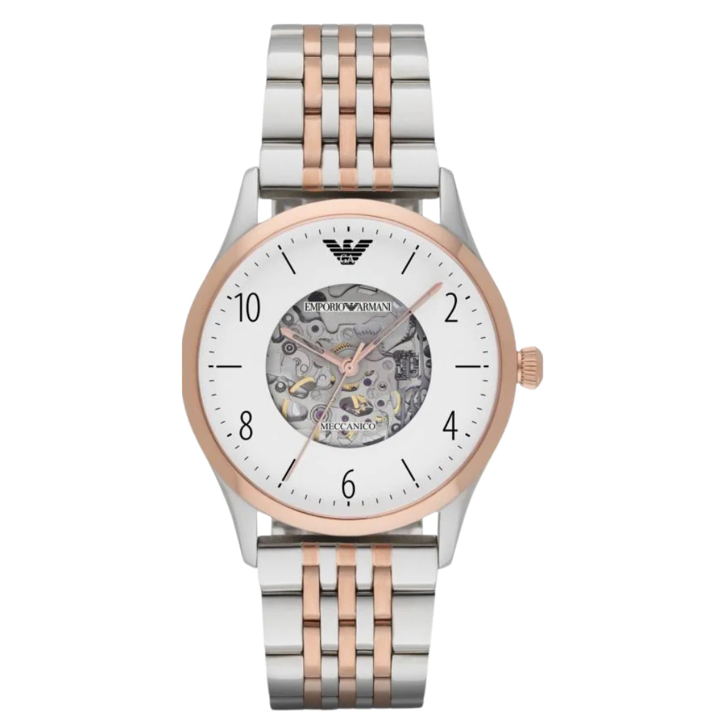 EMPORIO ARMANI Dress Two-Tone Stainless Steel White Dial Automatic Watch for Gents - AR1921