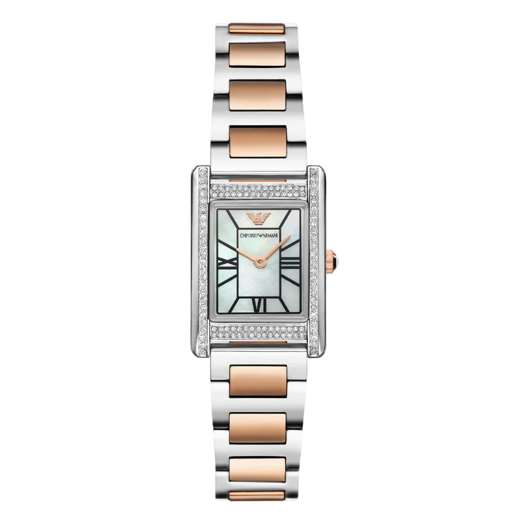 EMPORIO ARMANI Genni Two-tone Stainless Steel Mother-of‑pearl Dial Quartz Watch for Ladies - A11626