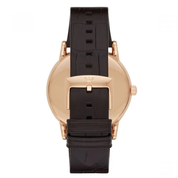 Emporio Armani Brown Leather Strap White Dial Gent's Watch- AR2502 - Image 2
