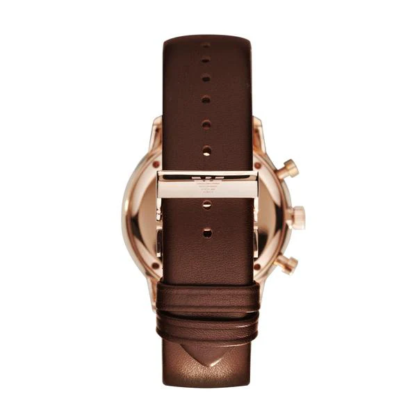 EMPORIO ARMANI Gianni Brown Leather Brown Dial Quartz Watch for Gents- EMPORIO ARMANI AR-0387 - Image 3