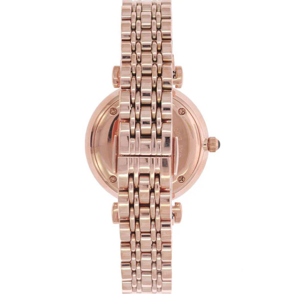 EMPORIO ARMANI Gianni T-Bar Rose Gold Stainless Steel Mother Of Pearl Dial Quartz Watch for Ladies - AR11145 - Image 2