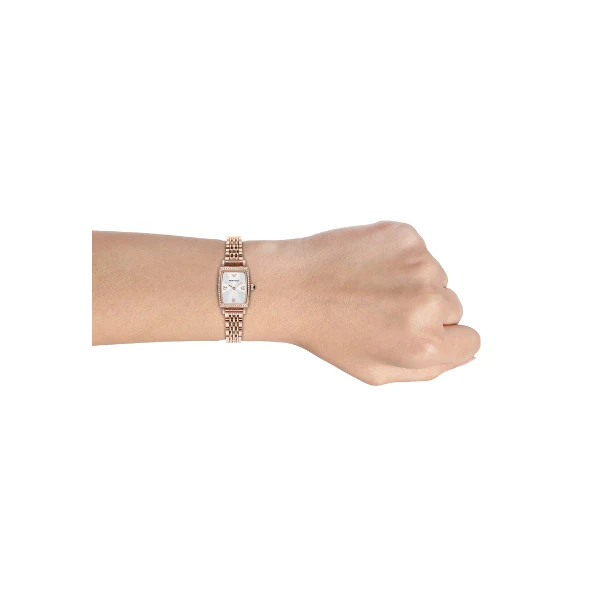 EMPORIO ARMANI Gianni T-Bar Rose Gold Stainless Steel White Dial Quartz Watch for Ladies -EMPORIO ARMANI AR 11406 - Image 2
