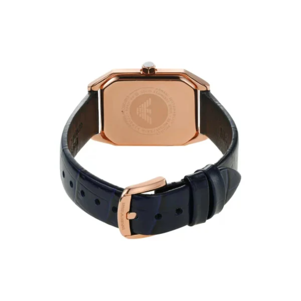 EMPORIO ARMANI Gioia Blue Leather Strap Silver Dial Quartz Watch for Ladies - AR11466 - Image 2