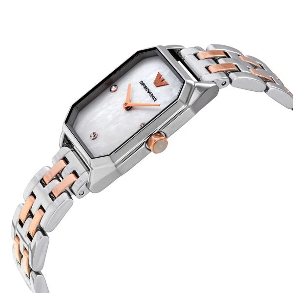 EMPORIO ARMANI Gioia Two-Tone Stainless Steel White Dial Quartz Watch for Ladies - AR11146 - Image 2