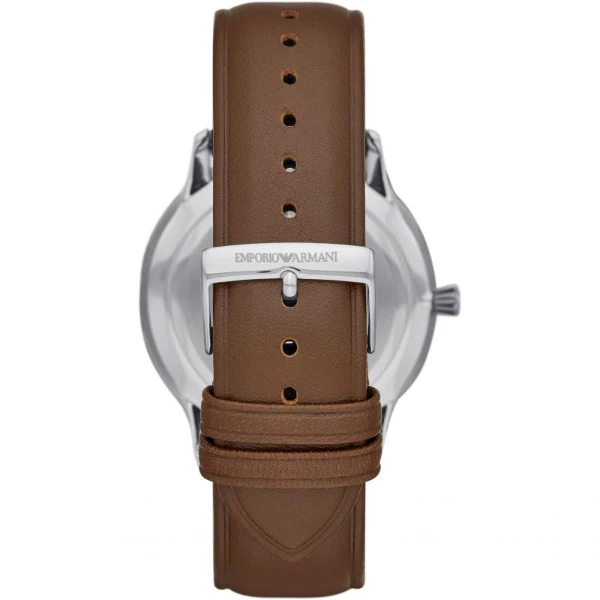 EMPORIO ARMANI Giovanni Brown Leather Strap White Dial Quartz Watch for Gents - AR11211 - Image 2