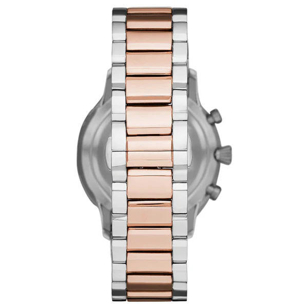 EMPORIO ARMANI Giovanni Two-Tone Stainless Steel White Dial Chronograph Quartz Watch for Gents - AR11209 - Image 2