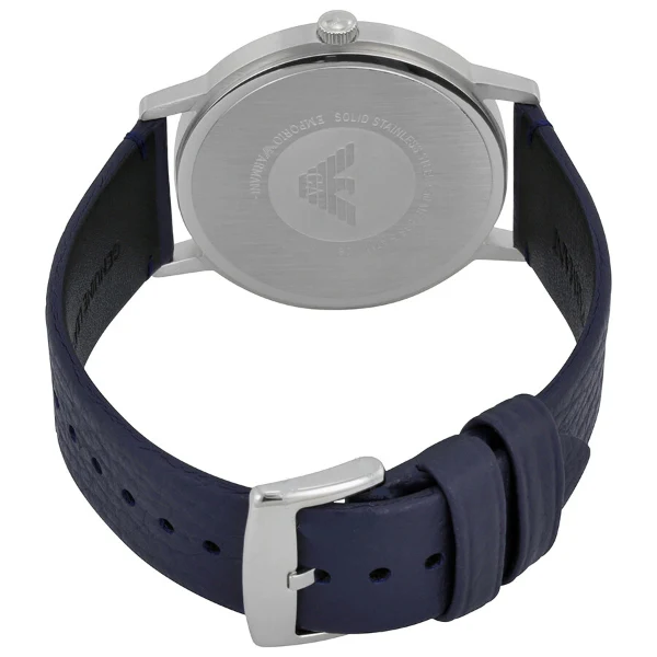 EMPORIO ARMANI Kappa Blue Leather Strap Blue Dial Quartz Watch for Ladies - AR11012 - Image 2