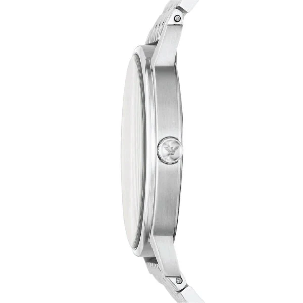 EMPORIO ARMANI Kappa Silver Stainless Steel Black Dial Quartz Watch for Unisex - AR11152 - Image 2