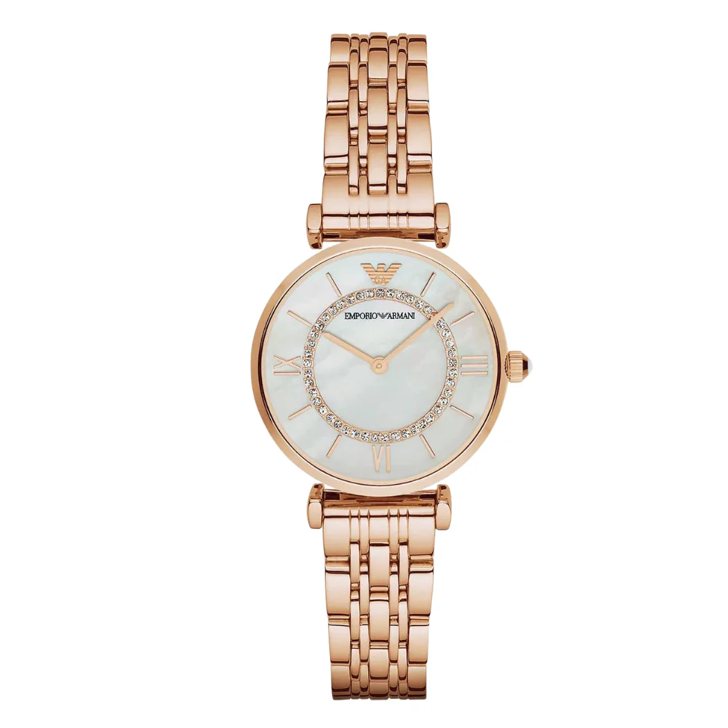 EMPORIO ARMANI Stainless Steel Rose Gold With Dial Quartz Watch For Ladies AR-1909