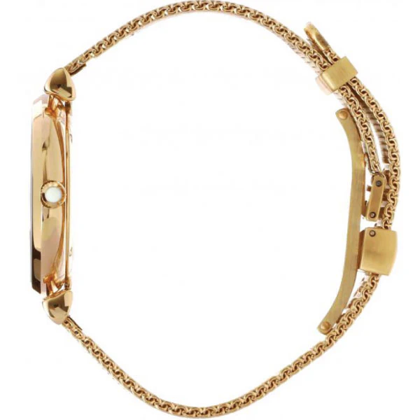 Emporio Armani Gold Mesh Bracelet Gold Dial Quartz Watch For Ladies - AR-1957 - Image 3