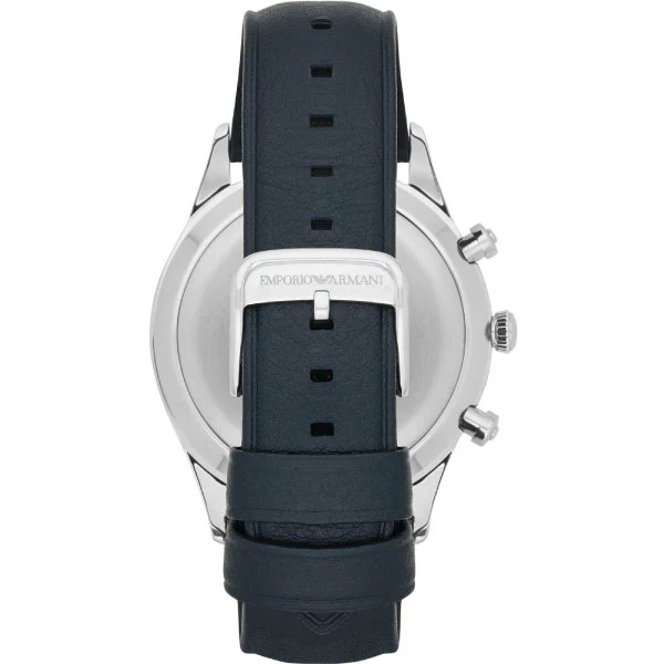 EMPORIO ARMANI Lambda Blue Leather Strap Blue Dial Chronograph Quartz Watch for Gents - AR11018 - Image 2