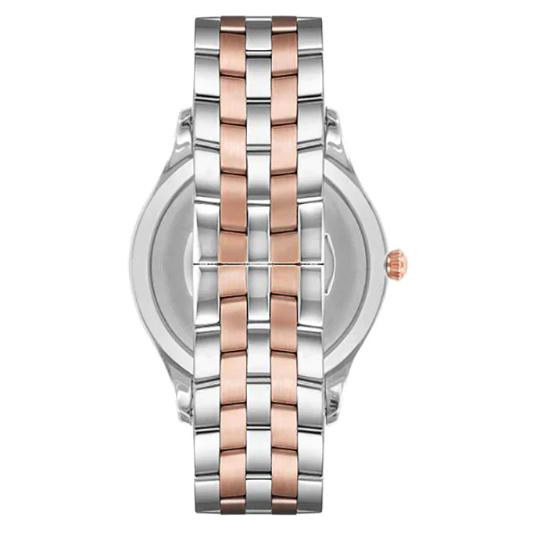 EMPORIO ARMANI Lambda Two-Tone Stainless Steel Silver Dial Quartz Watch for Gents - AR11044 - Image 2