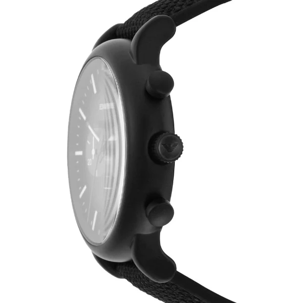 EMPORIO ARMANI Luigi Black Leather Strap Black Dial Chronograph Quartz Watch for Gents - AR11450 - Image 2