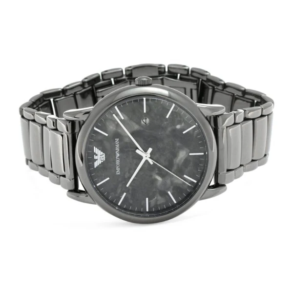 EMPORIO ARMANI Luigi Grey Stainless Steel Grey Marble Dial Quartz Watch for Gents- EMPORIO ARMANI AR 11155 - Image 3