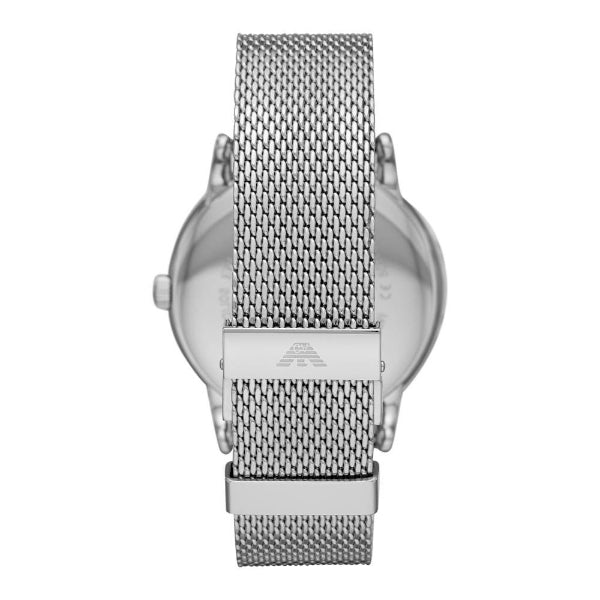 Emporio Armani Luigi Silver Mesh Bracelet Black Dial Quartz Watch for Gents - AR11272 - Image 2