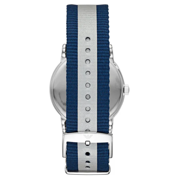 EMPORIO ARMANI Luigi Two-Tone Fabric Beige Dial Quartz Watch for Gents - AR11212 - Image 2