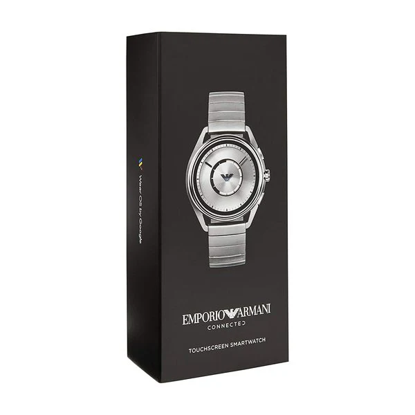 EMPORIO ARMANI Mateo Smartwatch Silver Stainless Steel Silver Dial Quartz Unisex Watch- Art5006 - Image 4