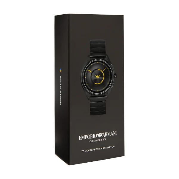 EMPORIO ARMANI Matteo Black Stainless Steel Black Dial Smartwatch for Gents - EMPORIO ARMANI ART 5007 - Image 2