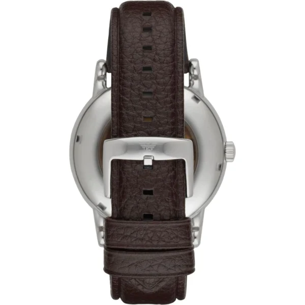 Emporio Armani Meccanico Brown Leather Strap Skeleton Dial Automatic Watch for Gents - AR1982 - Image 2