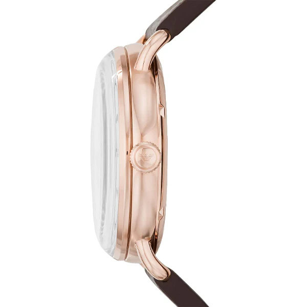 EMPORIO ARMANI Meccanico Brown Leather Strap White Dial Automatic Watch for Gents - AR60027 - Image 2