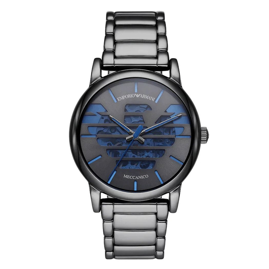 EMPORIO ARMANI Meccanico Silver Stainless Steel Two-Tone Dial Automatic Watch for Gents - AR60029