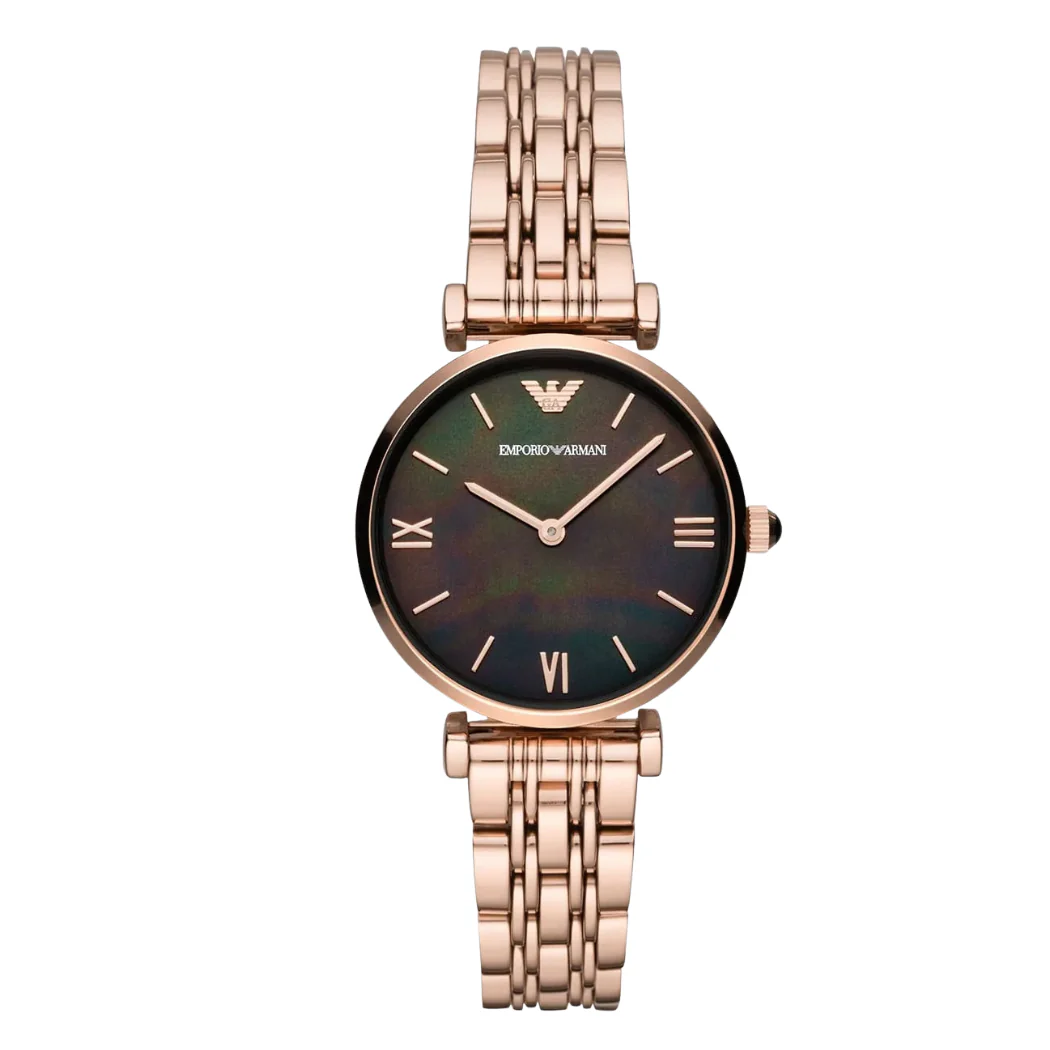 EMPORIO ARMANI Mother of pearl Dial Rose Gold Stainless Steel Watch For Ladies - AR11145