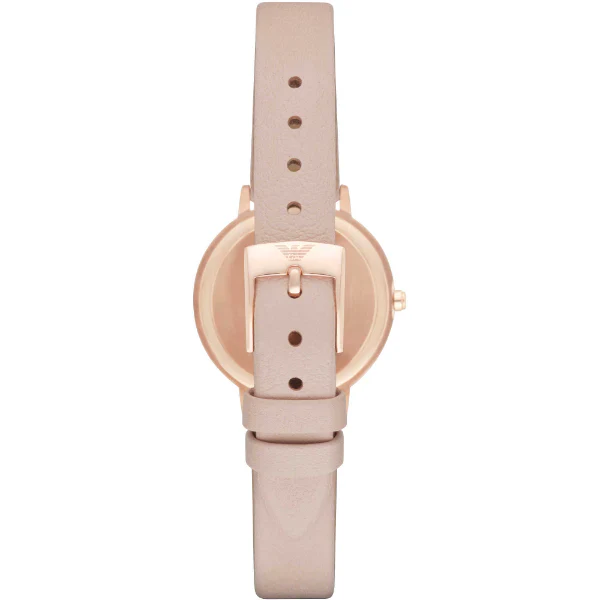 Emporio Armani Pink Leather Strap Mother Of Pearl Dial Quartz Watch for Ladies - AR2512 - Image 2