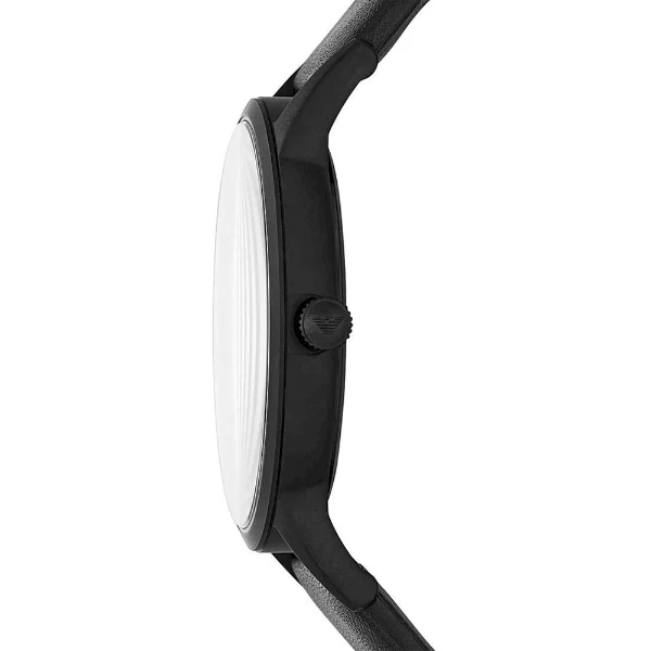 EMPORIO ARMANI Renato Black Leather Strap Black Dial Quartz Watch for Gents - AR11276 - Image 2