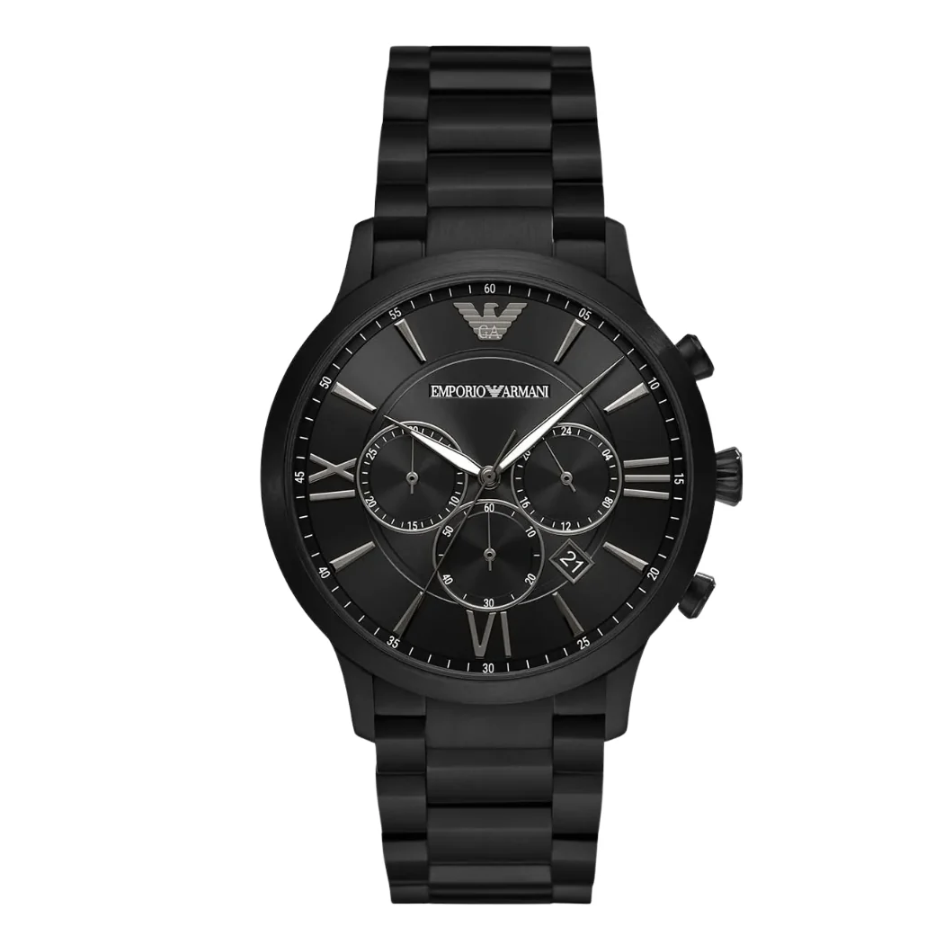 EMPORIO ARMANI Renato Black Stainless Steel Black Dial Chronograph Quartz Watch for Gents - EMPORIO ARMANI AR 11349