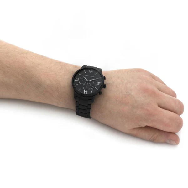 EMPORIO ARMANI Renato Black Stainless Steel Black Dial Chronograph Quartz Watch for Gents - EMPORIO ARMANI AR 11349 - Image 2