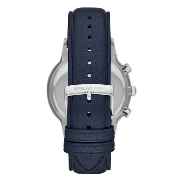 EMPORIO ARMANI Renato Blue Dial Blue Leather Strap Chronograph Watch For Gents - AR11216 - Image 2