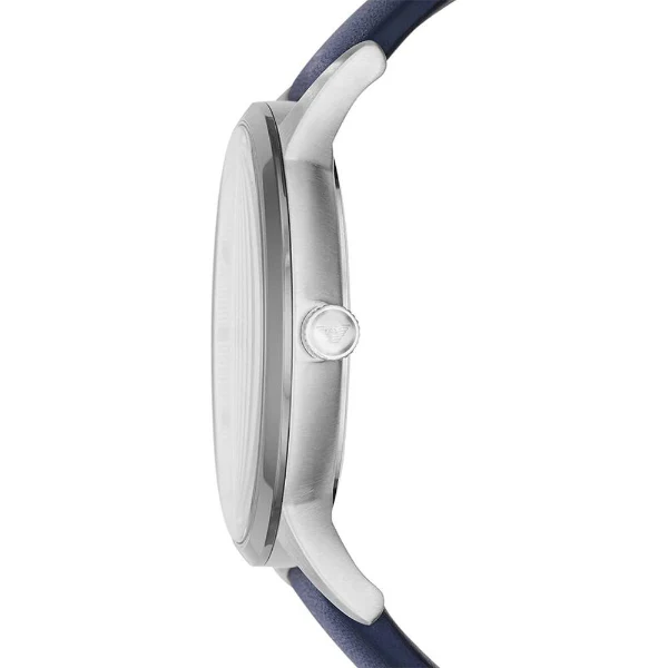 EMPORIO ARMANI Renato Blue Leather Strap Grey Dial Quartz Watch for Gents - AR11119 - Image 2