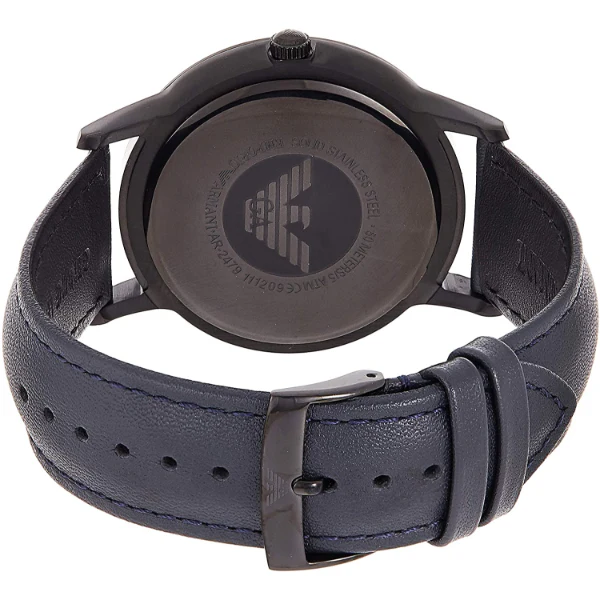 EMPORIO ARMANI Renato Dark Blue Leather Strap Dark Blue Dial Quartz Watch for Gents - AR2479 - Image 2
