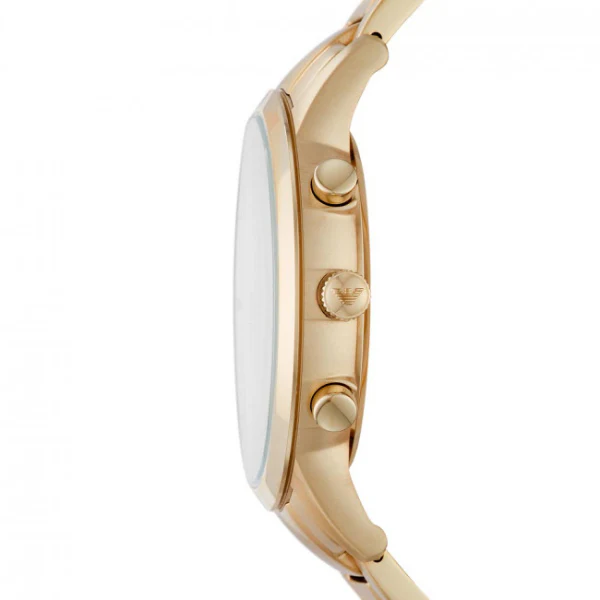 EMPORIO ARMANI Renato Gold Stainless Steel Cream Dial Chronograph Quartz Watch for Gents - AR11332 - Image 2