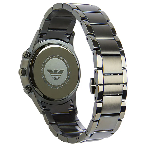 EMPORIO ARMANI Renato Green Stainless Steel Grey Dial Chronograph Quartz Watch for Gents - EMPORIO ARMANI AR11117 - Image 2