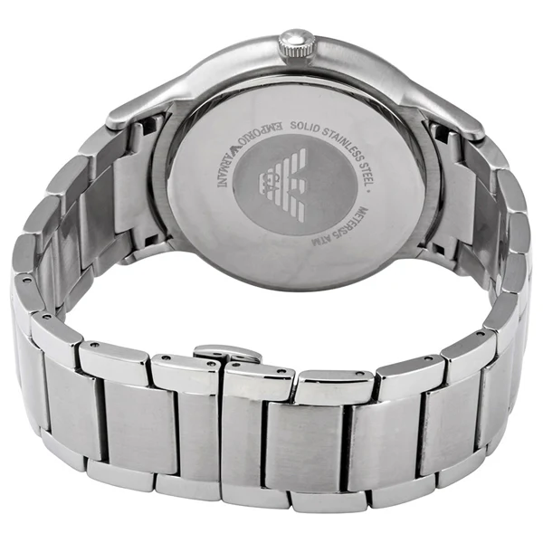 EMPORIO ARMANI Renato Silver Stainless Steel Black Dial Quartz Watch for Gents - AR11179 - Image 2