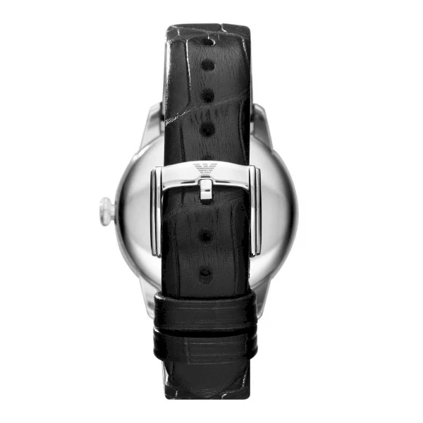 EMPORIO ARMANI Retro Black Leather Strap Black Dial Quartz Watch for Ladies - EMPORIO ARMANI Ar1618 - Image 2
