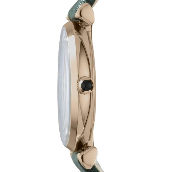 EMPORIO ARMANI Retro Green Leather Champagne Dial Quartz Watch for Ladies- EMPORIO ARMANI AR 1726 - Image 2