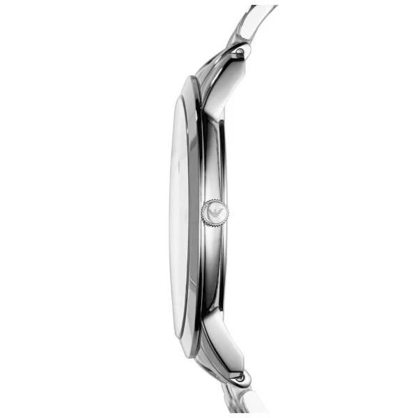 EMPORIO ARMANI Retro Silver Stainless Steel Silver Dial Quartz Watch for Gents - AR-1745 - Image 2