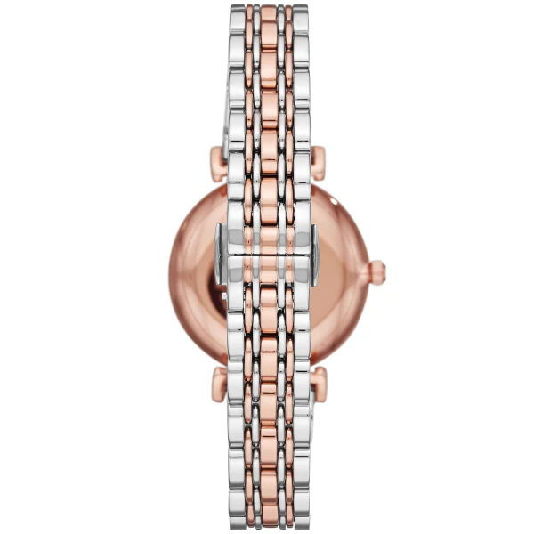 EMPORIO ARMANI Retro Two-Tone Stainless Steel White Dial Quartz Watch for Ladies - AR80035 - Image 2