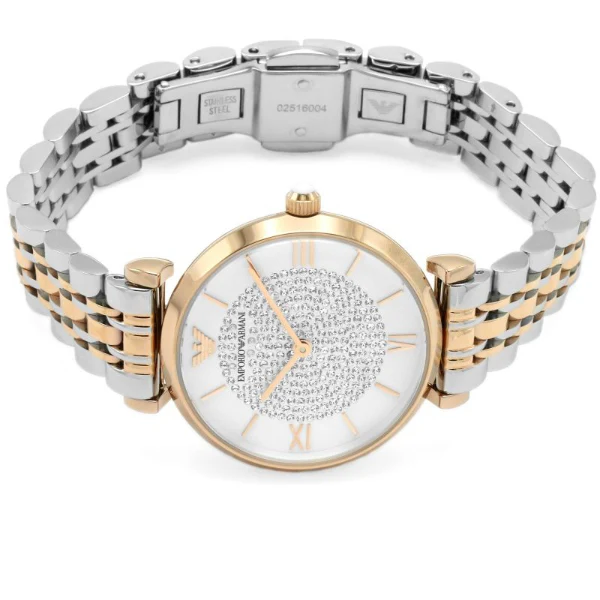 EMPORIO ARMANI Retro Two-tone Stainless Steel White Dial Quartz Watch for Ladies - EMPORIO ARMANI AR1926 - Image 3