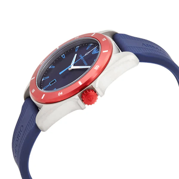 EMPORIO ARMANI Sigma Blue Silicone Strap Blue Dial Quartz Watch for Gents - EMPORIO ARMANI AR 11217 - Image 3