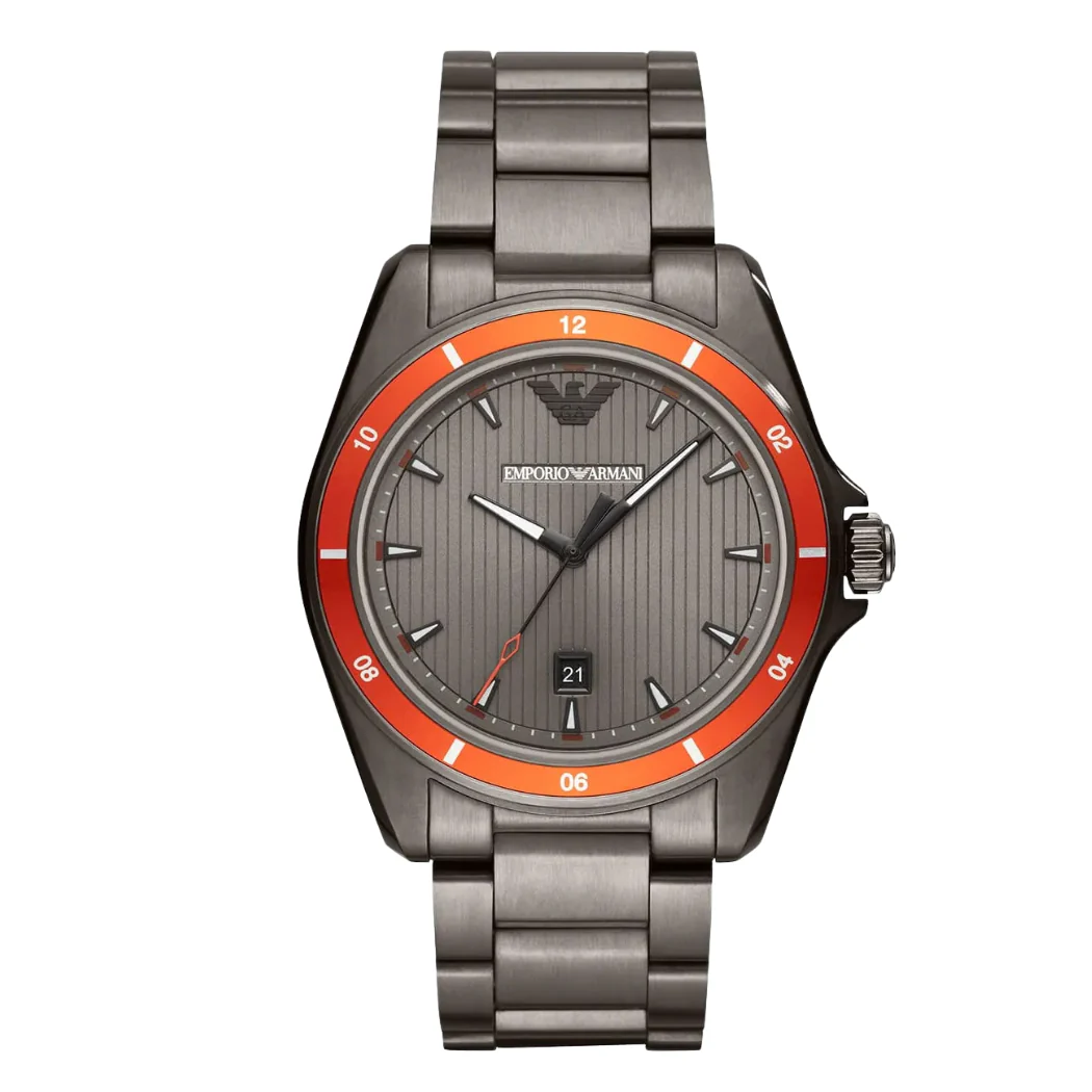 EMPORIO ARMANI Sigma Grey Stainless Steel Grey Dial Quartz Watch for Gents - EMPORIO ARMANI AR 11178
