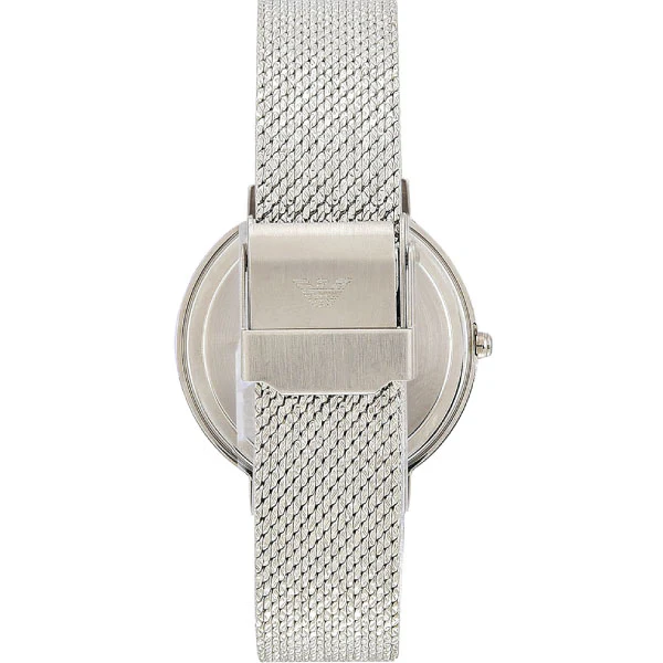 EMPORIO ARMANI Silver Dial Silver Mesh Bracelet Watch For Ladies - AR11128 - Image 2