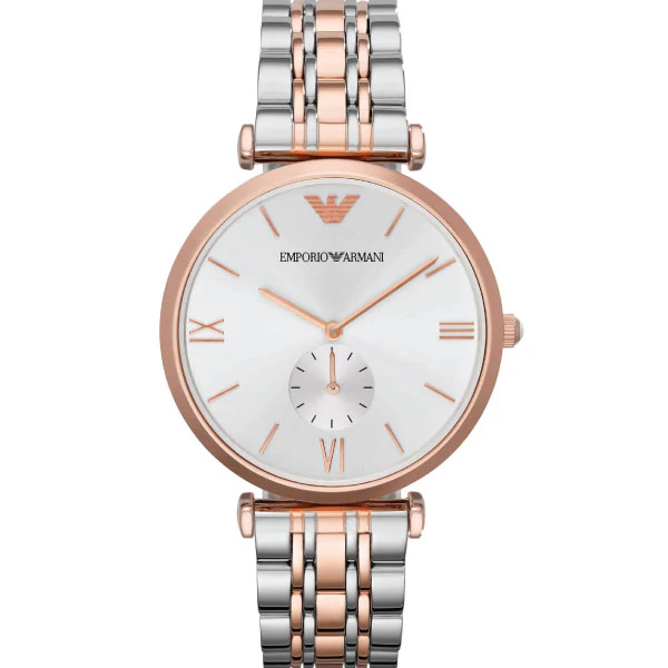 EMPORIO ARMANI Silver Dial Two-tone Stainless Steel Watch For Gents - AR1677