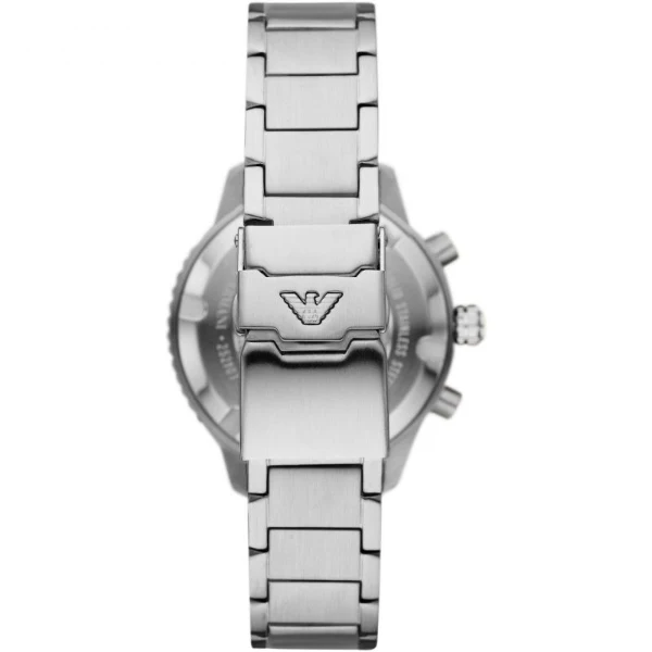 EMPORIO ARMANI Silver Stainless Steel Green Dial Chronograph Quartz Watch for Gents - AR11500 - Image 2