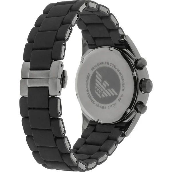 EMPORIO ARMANI Sportivo Black Stainless Steel Black Dial Chronograph Quartz Watch for Gents - EMPORIO ARMANI AR5889 - Image 3