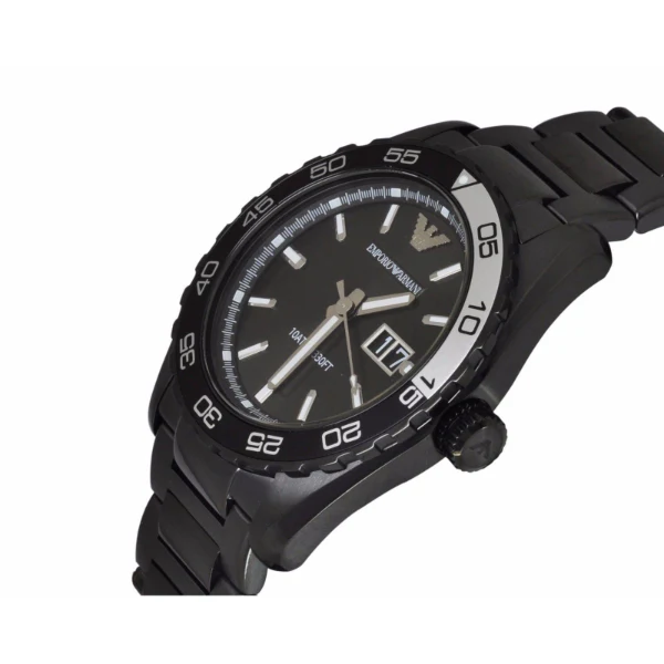 EMPORIO ARMANI Sportivo Black Stainless Steel Black Dial Quartz Watch for Gents - AR6049 - Image 2
